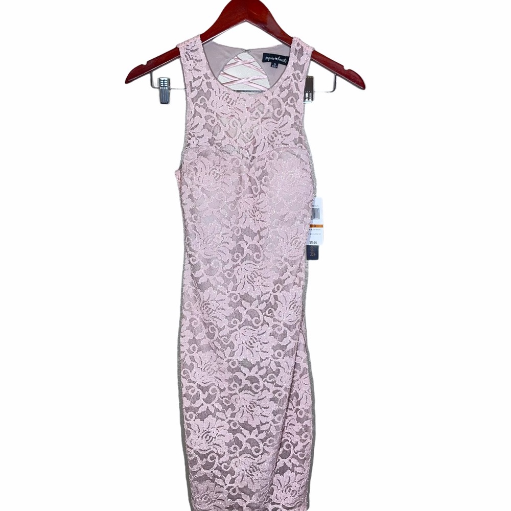 SEQUIN HEARTS | Blush/Mauve | Lace Bodycon Dress